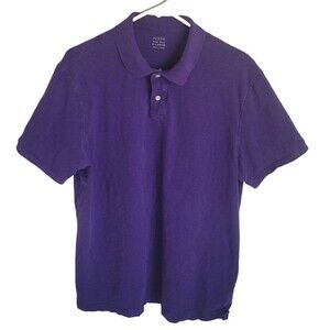 J.Crew Slub Polo Shirt Purple Short Sleeve Men's XL Casual Cotton